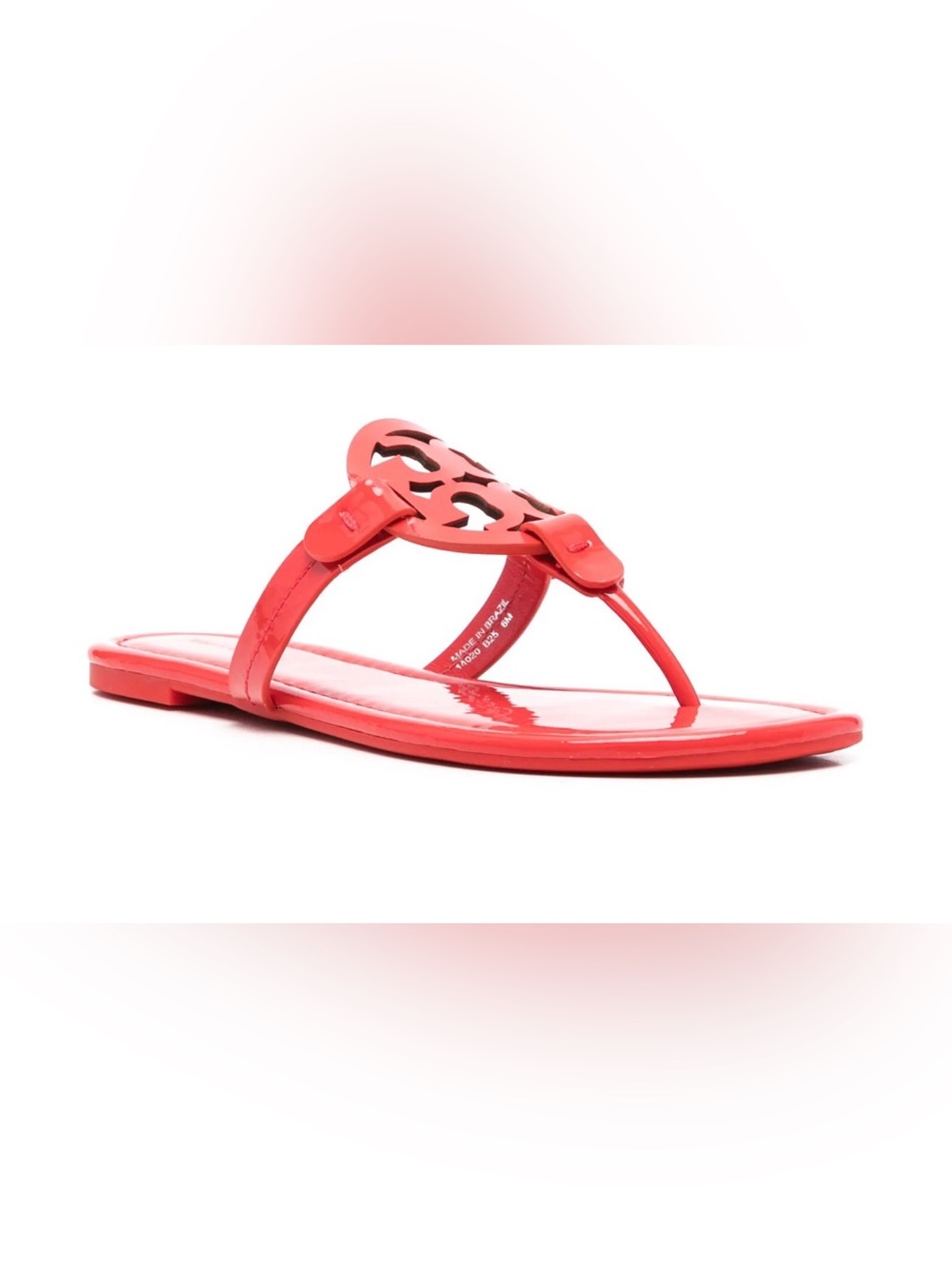 Tory Burch Miller Sandals in a vibrant RED Patent Leather - Picture 2 of 5